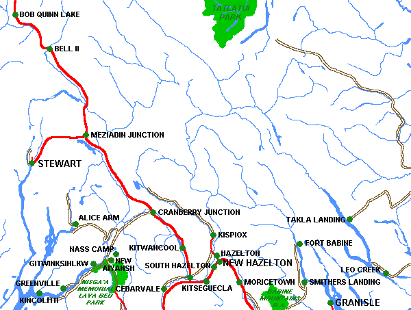 Map smithers bc BC Non