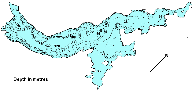 Okanagan Lake Depth Chart