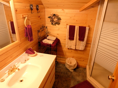 Private bathroom with hot shower