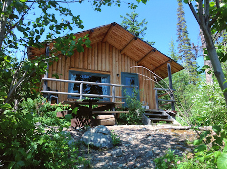 Log cabins at Thuya Lakes, BC